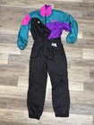 Vtg 80s 90s Fera Neon Skiwear Women s One Piece Ski Suit Ladies Sz 16 Colorblock