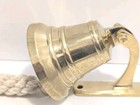 Brass Ship Nautical Bell With Wall Mounted Bracket Vintage Lot  jh