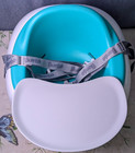 Bumbo Multi Seat Baby Infant Booster Floor High Chair Teal Aqua W  1 Tray Straps