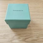  Jewelry Gift Box Double Ring  Empty Case Leather Blue Tiffany   Co 