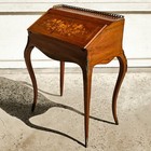 Antique 19th C French Louis Xv Ladies Desk Marquetry Gilt Brass Inlay Local