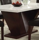 New 7 Piece Dining Room Rectangular Marble Top Table   Espresso Chairs Set Icbl