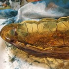 Indiana Glass  605 Lily Pons-amber Relish   Pickle Dish