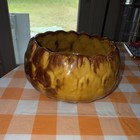 Vintage Moreno Ceramics Usa P-1 Orange Studio Pottery Planter Pot Round Mcm 