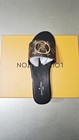 Louis Vuitton Brown Gold Logo Monogram  Slide  Sandal Women Size 9