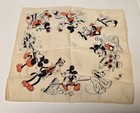 1930s Walt Disney Handkerchief Mickey Mouse Minnie Pluto Clarabelle 8x8