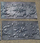 2 Antique Victorian Ceiling Tin Tiles Cottage Chic Pie Safe Cabinet Doors Panel