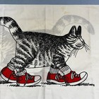 Vintage Burlington B Kliban Cat With Red Sneakers Standard Pillowcase Usa