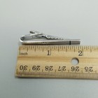 Vintage Starburst Rhinestone Star Tie Bar Clip Silver Tone Mid Century Style