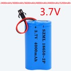 1pack 3 7v 4 4ah 2p Li-ion Rechargeable Battery Pack With 2 0pin Plug New