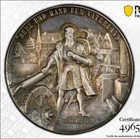 Pcgs Switzerland Sp 63 1890 Solothurn Shooting Medal City View Silver Cannon Unc