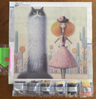 Diamond Painting Kit Long Neck Cat With Cat Lady 15 7  X 15 7 