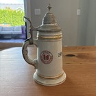 Vintage 1956 Kaiserslautern Us Army Engineer Christmas Stein Pewter Lid