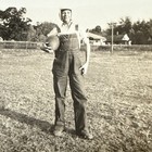 1927 High School Football Team Player Overalls Helmet Vintage Photo Texas