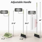 Zeawec Broom With Dustpan Set For Pet Hair   Dust Cleanup  Green