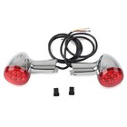 Led Rear Turn Signal For Harley Sportster Xl 883 1200 1992-2022 Chrome   Red