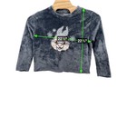 Disney Thumper Plush Fleece Pajama Top Youth L 12-14 Gray Long Sleeve Sleepwear