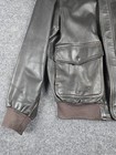 Vintage Ll Bean Goatskin Leather Bomber Jacket Mens L Brown Aviator Usa Omf44