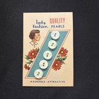 Vintage Lady Fashion Quality Pearl Buttons Lot Of 12 Original Cards White 60 Pcs