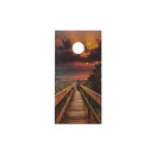 Beach Sunset Wood Cornhole Set 2x4 Ft Folding Legs Durable Plywood Boards New