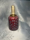 Vintage Millefiore Murano Bottle  Red Wh Blue W Gold Foil   Authentic