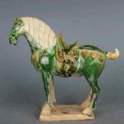 8 2 In Chinese Antique Imitation Tang Tri-color Glazed Ceramics Horse Statue