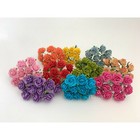 3 4  Or 2cm Open Roses Rainbow Mulberry Paper Flower Wedding Scrapbook Crafts R3