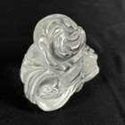 Antique Chinese Rock Crystal Carving Of A Seated Smiling Buddha 