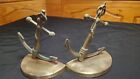 Vintage Solid Brass Anchor Bookends By Chase Usa Nautical Maritime Decor 6 X 5
