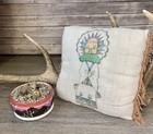 Antique Vintage Native American Pillow Kokopelli Indin Fringe Trim