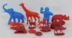 Vintage Marx Mpc  Plastic Animal Lot 14pcs Elephant Giraffe Gorilla Bear Rabbits