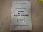 Original 1955 Cat Caterpillar 112 Diesel Operator Instructions Manual