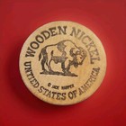 Vintage Wooden Nickel Error Untied States Raes Skate Arena Port Barre La Token