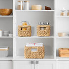 3pc Hyacinth Wicker Storage Basket Set  Woven Shelf Organizer Bins  Natural