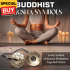 Tingsha Cymbals Tibetan Buddhist Lucky Symbol Embossed Meditation Yoga Bell Chim