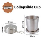 Litoexpe 8 45oz Collapsible Travel Cup With Keychain  Stainless Steel Folding   