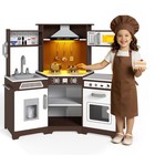 Kids Wooden Pretend Play Cooking Kitchen Sets Corner Playset Toys Boy Girl Gifts