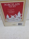 Vintage Greenbrier International Miniature 8 Piece Porcelain Rose Child Tea Set 