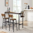 3 Piece Pub Table Set With Storage Rack And Stools For 2 Industrial Ki