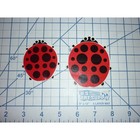 2 Vtg 1970s Mod Ladybug Stickers Decals Die Cut Red Black Pop Art Hippie Retro