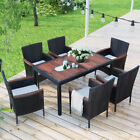 7pcs Outdoor Dining Set Patio Rattan Table   Chairs Set Sectional Couch Outdoor