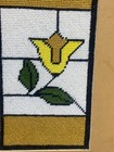 Vintage  Mcm  Needlepoint  Flowers  Tulips  Yellow  Framed