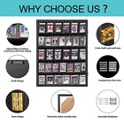 35 Graded Sports Baseball Card Display Case Lockable Wall Mount 3 Pack