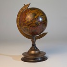 Vintage Italian Old World Desk Globe 12  Wooden Tabletop Terrestrial Map Decor