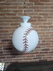 Vintage Mid Century Hanging Orb Glass Globe Baseball Swag Lamp Light Room Sports