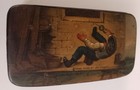 Antique German Papier Mache Snuff Box Attrib  Stobwasser 19th Century Scene