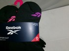 S113 Reebok  6-pack  Kids Quarter Cut Socks Black various Kids Size 8 5-2