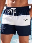 Men s Quick Dry Swim Trunks 4-5 Inch Beach Shorts  Mesh Lined  Elastic Waist  Su