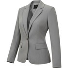 Bcbgmaxazria Womens Grey Single Button Tailored Blazer Jacket Skirt Set Size 2