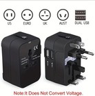 New Universal Travel Adapter International Power Plug Charger Dual Usb